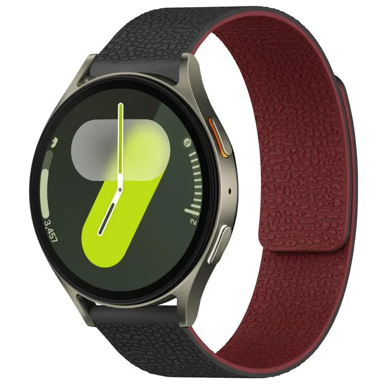 xDfind Litchi Texture Magnetic Silicone Watch Band, For Samsung Galaxy Watch Ultra/Ultra 2025, For Samsung Galaxy Watch8 / 8 Classic, For Samsung Galaxy Watch 7 / 6 / 5 / FE, For Samsung Galaxy Fit3 SM-R390