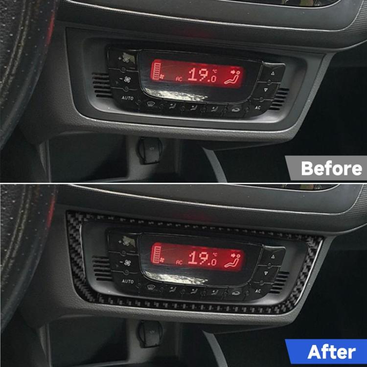 Carbon Fiber Car Air Conditioner Switch Panel B Decorative Sticker for SEAT Ibiza 2009-2014, Left and Right Driver, Air Conditioner Switch Panel B