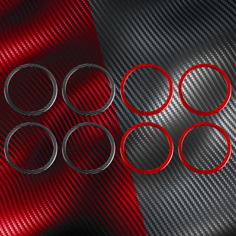 4pcs/Set Carbon Fiber Car Door Horn Ring Decorative Sticker for SEAT Leon 2005-2012, Left and Right Driver, Door Horn Ring