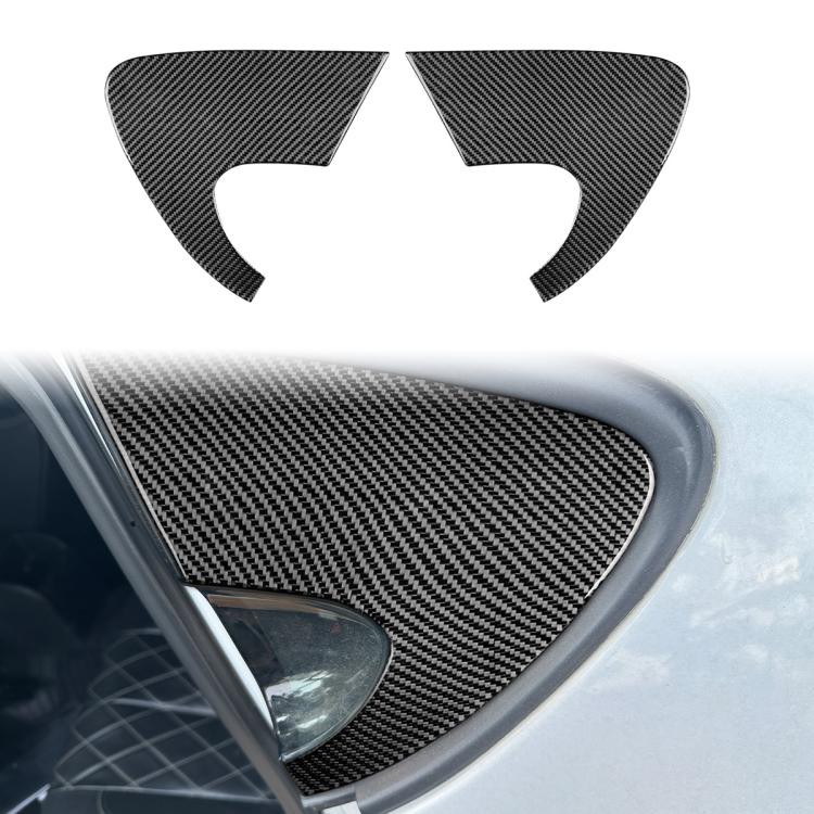 2pcs/Set Carbon Fiber Car Rear Triangle Window Decorative Sticker for SEAT Leon 2005-2012, Left and Right Driver, Rear Triangle Window