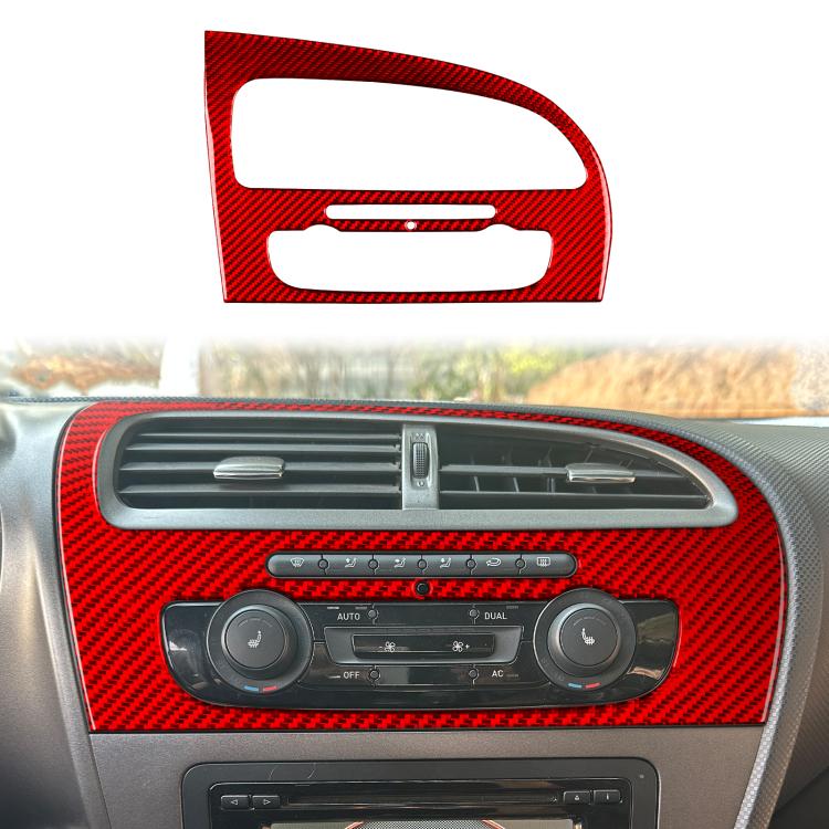Carbon Fiber Car Center Console Air Conditioner Panel Decorative Sticker for SEAT Leon 2005-2012, Center Console Air Conditioner Panel, Left Driver, Center Console Air Conditioner Panel, Right Driver