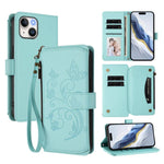 Butterfly Love Flower Multi-card Zipper Wallet Leather Phone Case, For iPhone 13 Pro Max, For iPhone 13 Pro, For iPhone 13 mini, For iPhone 12 / 12 Pro, For iPhone 12 Pro Max, For iPhone 12 mini