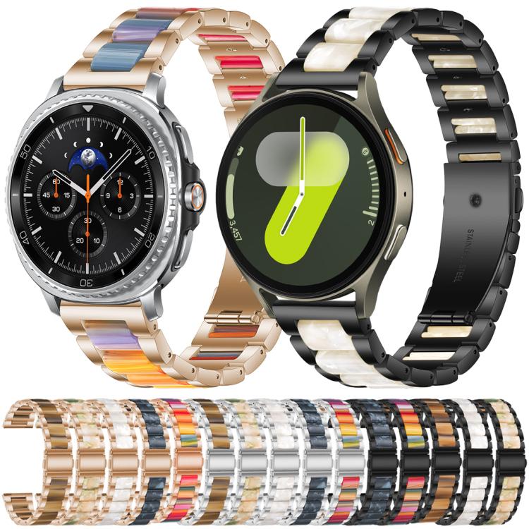 xDfind Three Beads Metal Resin Watch Band, For Samsung Galaxy Watch Ultra/Ultra 2025, For Samsung Galaxy Watch8 / 8 Classic, For Samsung Galaxy Watch 7 / 6 / 5 / FE