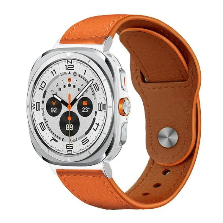xDfind Rivet Buckle Genuine Leather Watch Band, For Samsung Galaxy Watch Ultra / Ultra 2025, For Samsung Galaxy Watch8 / 8 Classic