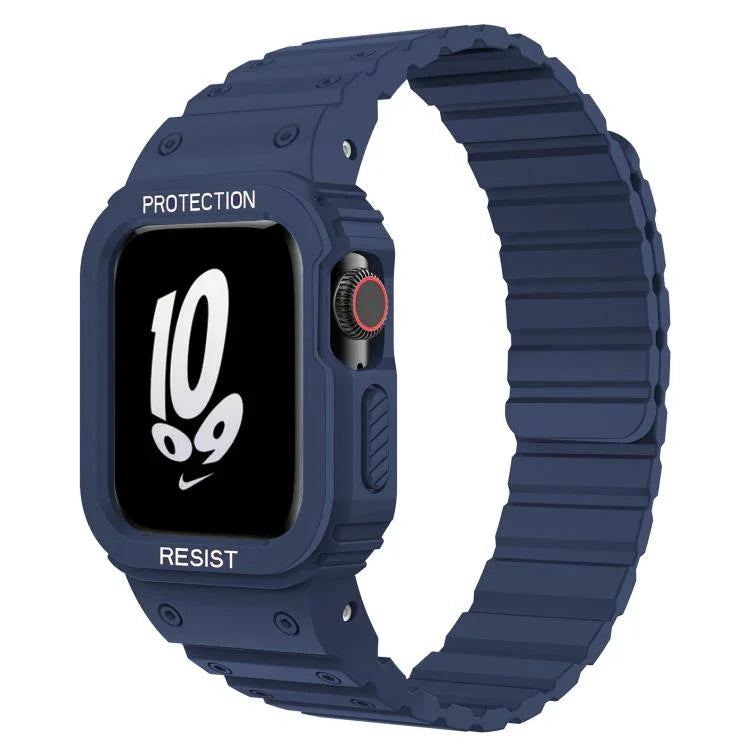 xDfind Magnetic Silicone Watch Band with Integrated Watch Cover, For Apple Watch 42 / 44 / 45mm, For Apple Watch Series 10 / 11 46mm, For Apple Watch Series 10 / 11 42mm, For Apple Watch Ultra 3 / 2 / 1 49mm, For Apple Watch 38 / 41mm