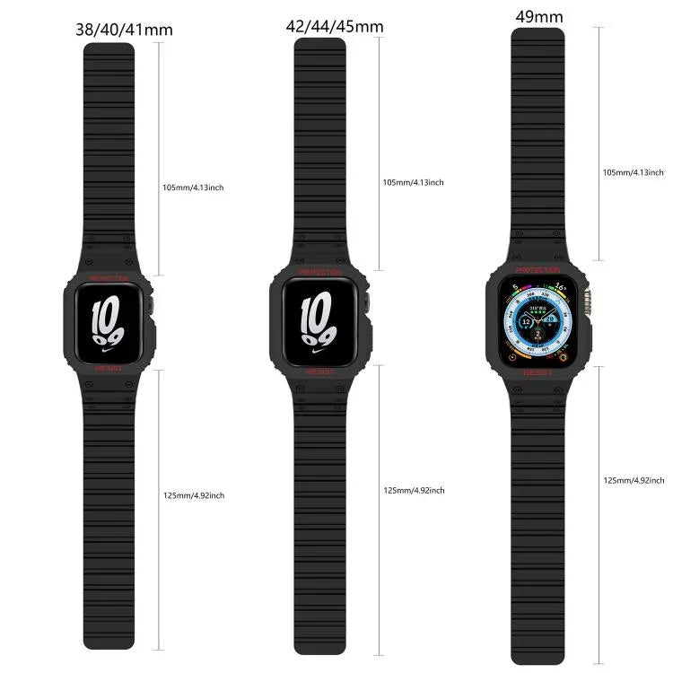 xDfind Magnetic Silicone Watch Band with Integrated Watch Cover, For Apple Watch 42 / 44 / 45mm, For Apple Watch Series 10 / 11 46mm, For Apple Watch Series 10 / 11 42mm, For Apple Watch Ultra 3 / 2 / 1 49mm, For Apple Watch 38 / 41mm