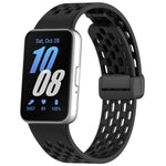 xDfind Hole Style Magnetic Black Buckle Silicone Watch Band, For Galaxy Fit3