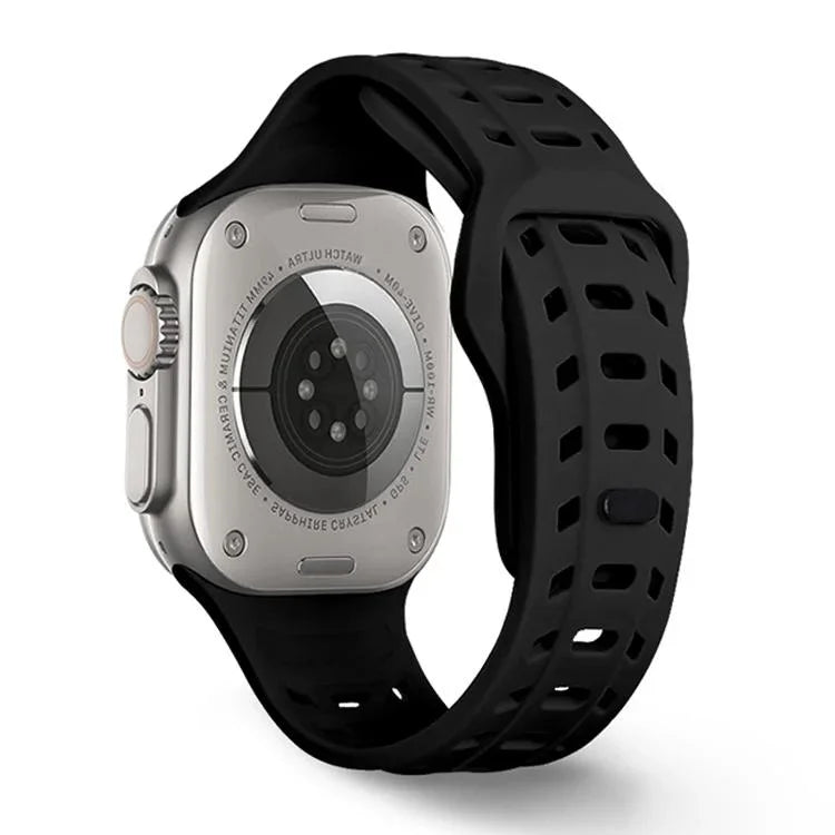 Shark Texture Holes Silicone Watch Band, For Apple Watch 46mm / 49mm / 45mm / 44mm
