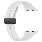 xDfind  Flat Head Groove Folding Black Buckle Silicone Watch Band, For Apple Watch 42 / 44 / 45 / 46 / 49mm, For Apple Watch 38 / 40 / 41 / S10 42mm