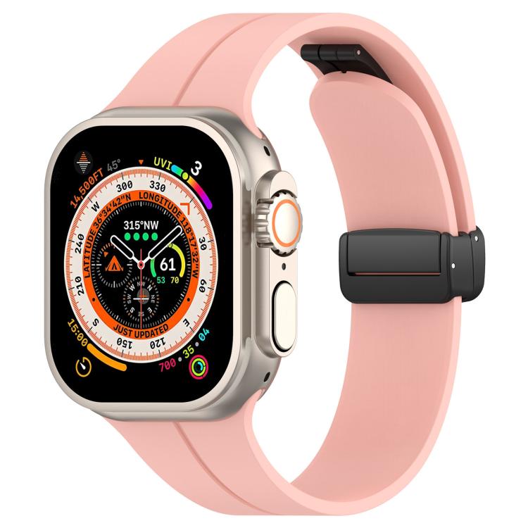 xDfind  Flat Head Groove Folding Black Buckle Silicone Watch Band, For Apple Watch 42 / 44 / 45 / 46 / 49mm, For Apple Watch 38 / 40 / 41 / S10 42mm