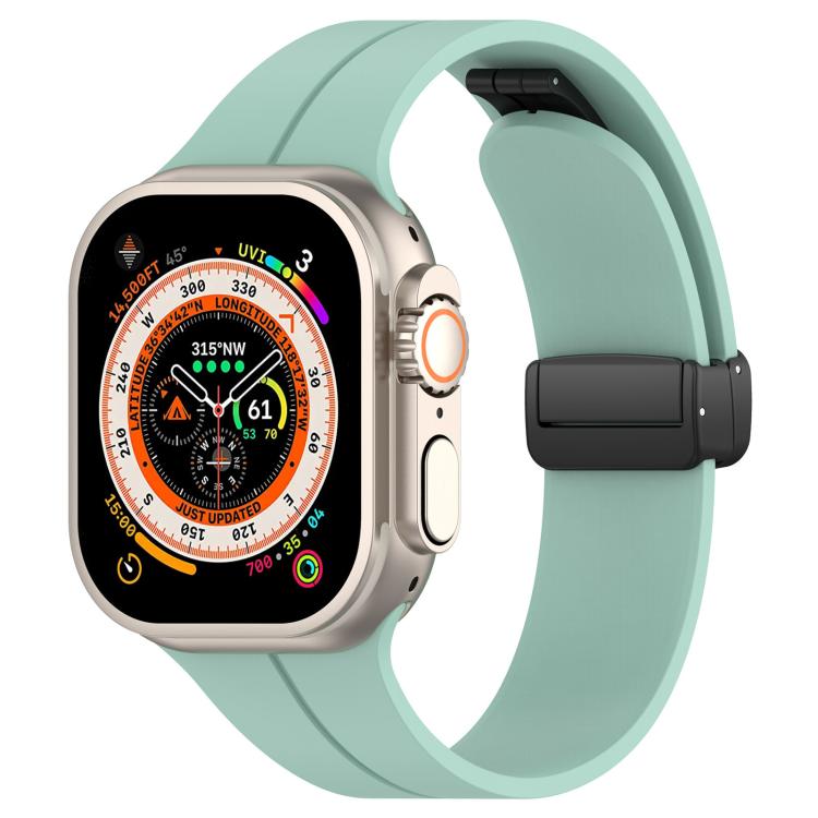 xDfind  Flat Head Groove Folding Black Buckle Silicone Watch Band, For Apple Watch 42 / 44 / 45 / 46 / 49mm, For Apple Watch 38 / 40 / 41 / S10 42mm