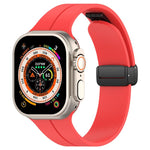 xDfind  Flat Head Groove Folding Black Buckle Silicone Watch Band, For Apple Watch 42 / 44 / 45 / 46 / 49mm, For Apple Watch 38 / 40 / 41 / S10 42mm