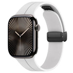 xDfind  Flat Head Groove Folding Black Buckle Silicone Watch Band, For Apple Watch 42 / 44 / 45 / 46 / 49mm, For Apple Watch 38 / 40 / 41 / S10 42mm