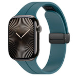 xDfind  Flat Head Groove Folding Black Buckle Silicone Watch Band, For Apple Watch 42 / 44 / 45 / 46 / 49mm, For Apple Watch 38 / 40 / 41 / S10 42mm