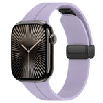 xDfind  Flat Head Groove Folding Black Buckle Silicone Watch Band, For Apple Watch 42 / 44 / 45 / 46 / 49mm, For Apple Watch 38 / 40 / 41 / S10 42mm