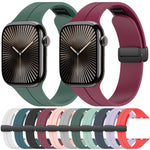 xDfind  Flat Head Groove Folding Black Buckle Silicone Watch Band, For Apple Watch 42 / 44 / 45 / 46 / 49mm, For Apple Watch 38 / 40 / 41 / S10 42mm