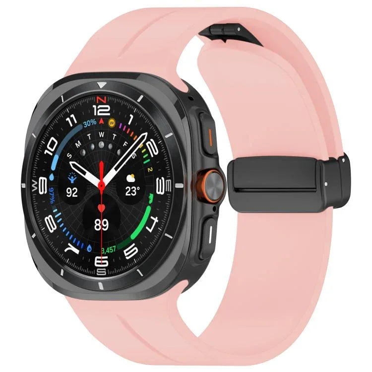 xDfind  Flat Head Groove Folding Black Buckle Silicone Watch Band, For Samsung Galaxy Watch Ultra / Ultra 2025