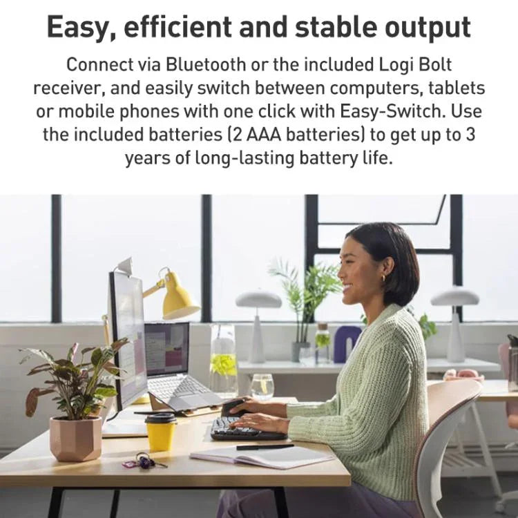 Logitech WAVE KEYS Wireless Ergonomic Keyboard