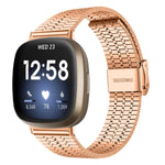 xDfind Seven Beads Buckle Stainless Steel Watch Band, For Fitbit Versa 4 / 3 / Sense 2 / Sense