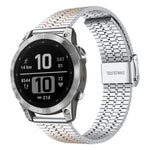 xDfind Seven Beads Buckle Stainless Steel Watch Band, For Garmin Fenix 8 / 7X / 6X / 5X 26mm, For Garmin Fenix 8 / 7 / 6 / 5 22mm