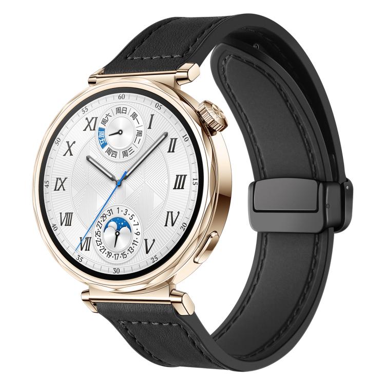 xDfind Crazy Horse Pattern Silicone Skin Magnetic Buckle Watch Band, 18mm, 20mm, 22mm