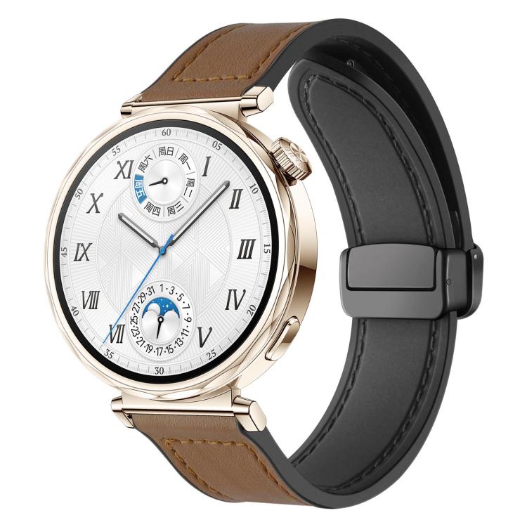 xDfind Crazy Horse Pattern Silicone Skin Magnetic Buckle Watch Band, 18mm, 20mm, 22mm