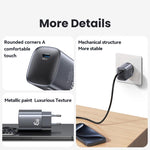 USAMS CC323 T66 45W USB-C / Type-C GaN Fast Charger, EU Plug, CC323