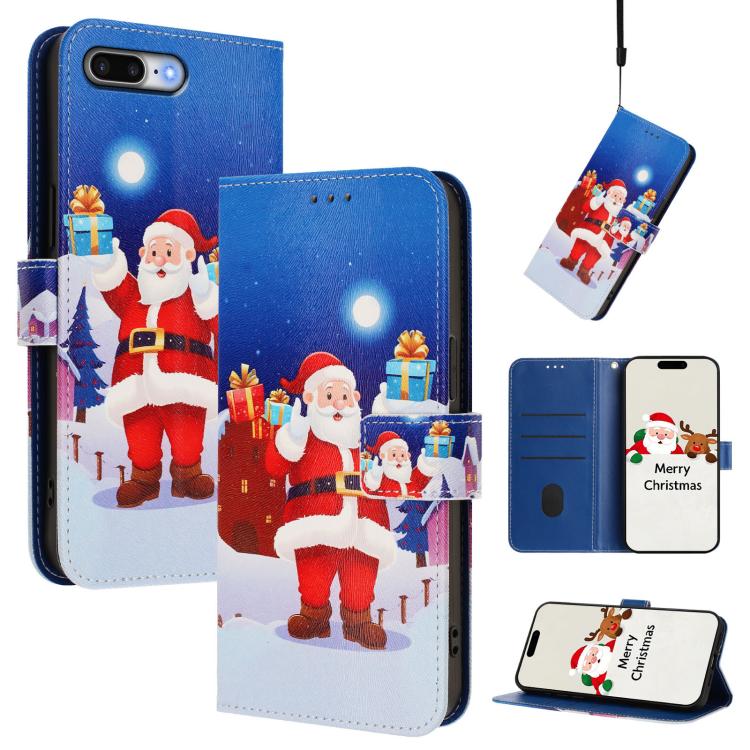 Christmas Series Buckle Leather Phone Case with Hand Strap, For iPhone 11 Pro Max, For iPhone 11, For iPhone 11 Pro, For iPhone XS / X, For iPhone XR, For iPhone XS Max, For iPhone 8 Plus / 7 Plus