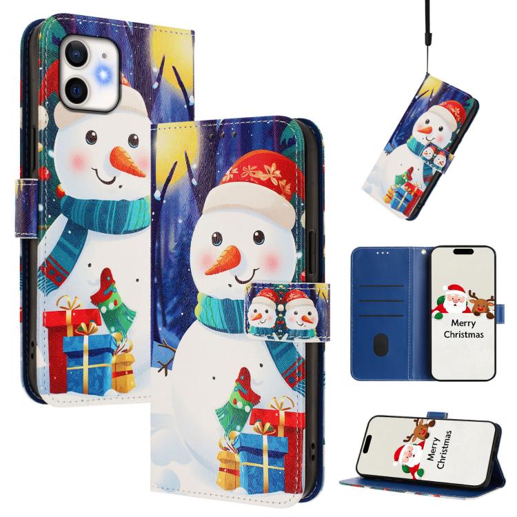 Christmas Series Buckle Leather Phone Case with Hand Strap, For iPhone 11 Pro Max, For iPhone 11, For iPhone 11 Pro, For iPhone XS / X, For iPhone XR, For iPhone XS Max, For iPhone 8 Plus / 7 Plus