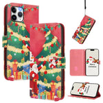 Christmas Series Buckle Leather Phone Case with Hand Strap, For iPhone 14 Pro Max, For iPhone SE 2022 / SE 2020 / 8 / 7, For iPhone 13 Pro Max, For iPhone 13 Pro, For iPhone 13 mini, For iPhone 12 Pro / 12, For iPhone 12 Pro Max, For iPhone 12 mini