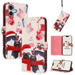 Christmas Series Buckle Leather Phone Case with Hand Strap, For iPhone 17e / 16e, For iPhone 17 Pro Max, For iPhone 17 Pro, For iPhone 17, For iPhone Air, For iPhone 16 Pro Max, For iPhone 16 Pro, For iPhone 16 Plus