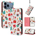Christmas Series Buckle Leather Phone Case with Hand Strap, For iPhone 17e / 16e, For iPhone 17 Pro Max, For iPhone 17 Pro, For iPhone 17, For iPhone Air, For iPhone 16 Pro Max, For iPhone 16 Pro, For iPhone 16 Plus