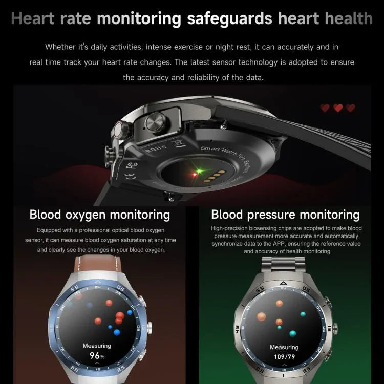 F38 Dual-ear Bluetooth Earphone Smart Watch IP67 Supports Heart Rate Monitoring, Silicone, Leather, Steel