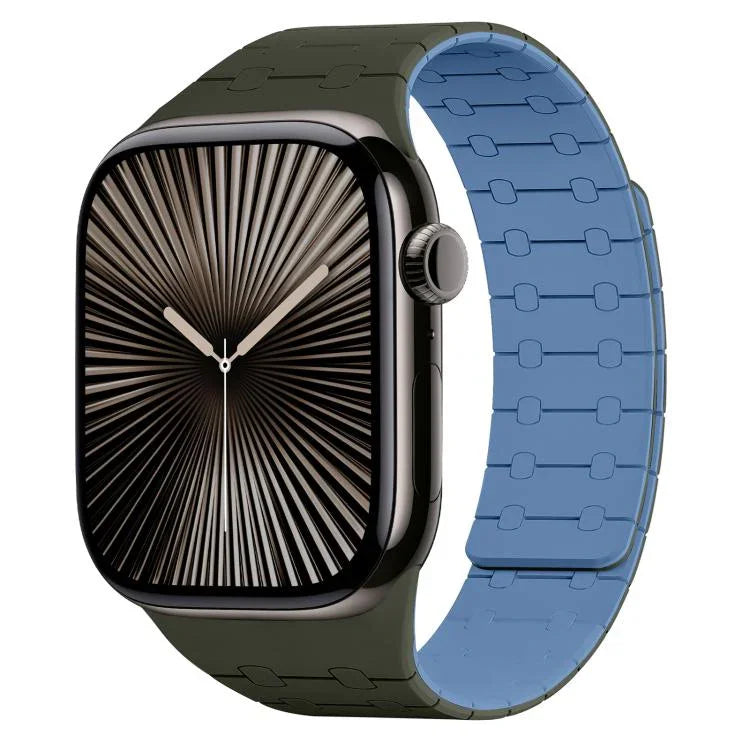 xDfind Contrasting Colors Magnetic Silicone Watch Band, For Apple Watch 42 / 44 / 45 / 46 / 49mm, For Apple Watch 38 / 40 / 41 / S10 42mm