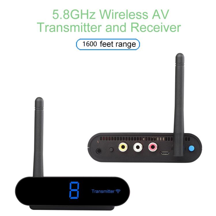 Measy AV550 5.8GHz Wireless Audio / Video Transmitter and Receiver with Infrared Return Function, Distance: 500m, AV550 Black