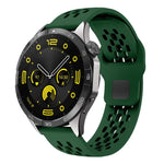 xDfind Flat Head Breathable Hole Black Buckle Silicone Watch Band, 20mm, 22mm