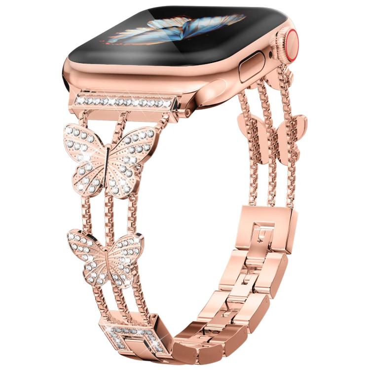 xDfind Butterfly-shaped Diamond Metal Watch Band, For Apple Watch 42 / 44 / 45 / 46 / 49mm, For Apple Watch 38 / 40 / 41 / S10 42mm