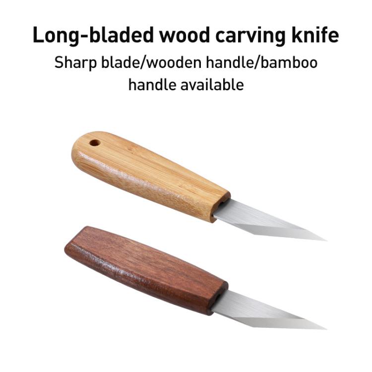 Long Blade Bevel Pointed Hand Carving Knife Utility Knife, Walnut, Bamboo