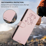 Embossed Heart Cat Leather Phone Case with Hand Strap, For iPhone 15, For iPhone 14 Plus, For iPhone 14 / 13, For iPhone 14 Pro