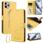 Embossed Heart Cat Leather Phone Case with Hand Strap, For iPhone 11 Pro Max, For iPhone 11, For iPhone 11 Pro, For iPhone X / XS