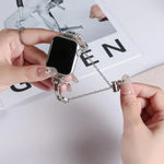 Bone Chain Shaped Diamond Metal Watch Band, For Apple Watch 46mm / 49mm / 45mm / 44mm, For Apple Watch 42mm / 41mm / 40mm / 38mm