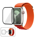 Buckle Loop Nylon Watch Band with 3D Curved Film, For Apple Watch Series 45mm