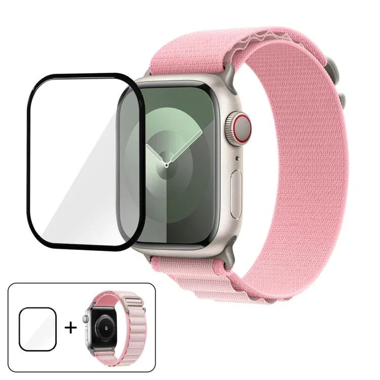 Buckle Loop Nylon Watch Band with 3D Curved Film, For Apple Watch Series 41mm