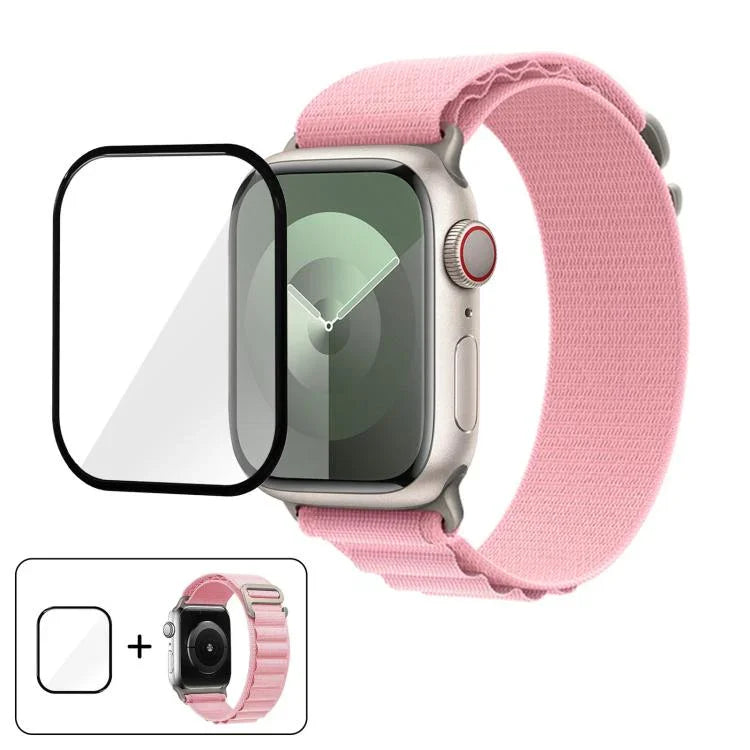 Buckle Loop Nylon Watch Band with 3D Curved Film, For Apple Watch Series 41mm