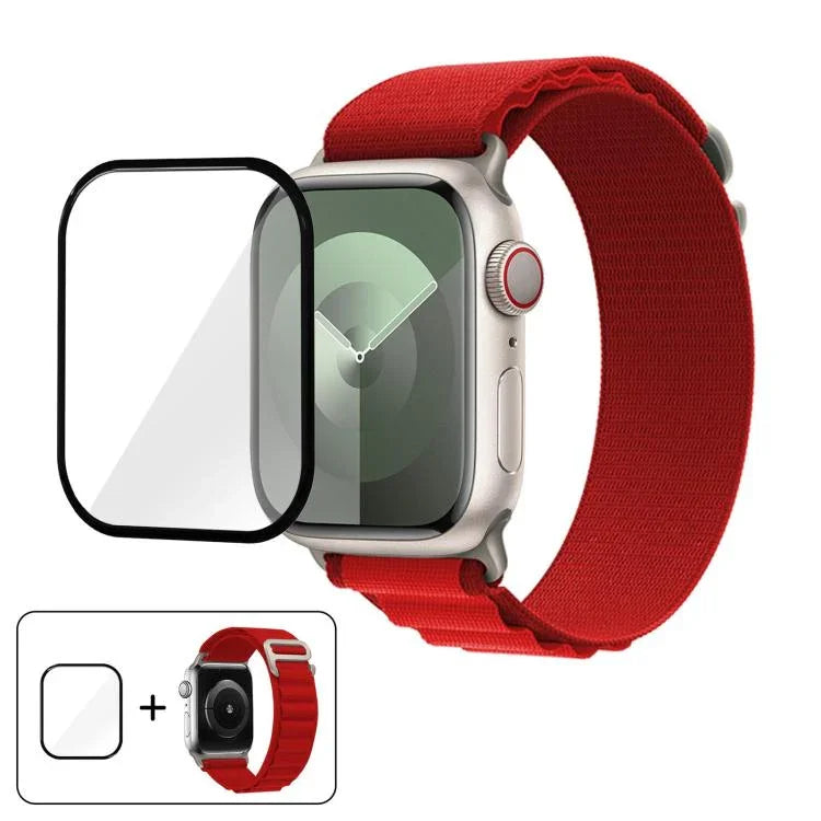 Buckle Loop Nylon Watch Band with 3D Curved Film, For Apple Watch Series 41mm