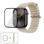 Ocean Silicone Watch Band with 3D Curved Film, For Apple Watch Series 10 46mm, For Apple Watch Series 10 42mm, For Apple Watch Series 44mm
