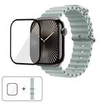 Ocean Silicone Watch Band with 3D Curved Film, For Apple Watch Series 41mm, For Apple Watch Series 38mm, For Apple Watch Series 42mm