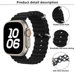 Ocean Silicone Watch Band with 3D Curved Film, For Apple Watch Series 41mm, For Apple Watch Series 38mm, For Apple Watch Series 42mm