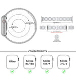 Three Beads Stainless Steel Watch Band with 3D Curved Film, For Apple Watch Series 10 46mm, For Apple Watch Series 10 42mm, For Apple Watch Series 44mm, For Apple Watch Series 40mm