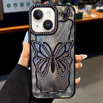 Butterfly Electroplating TPU Phone Case with Epoxy Cardboard, For iPhone 14, For iPhone 14 Pro, For iPhone 14 Pro Max, For iPhone 13 Pro Max, For iPhone 13 Pro, For iPhone 13